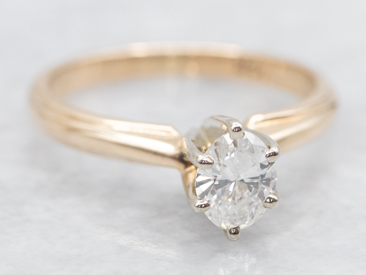 High Profile Diamond Solitaire Engagement Ring