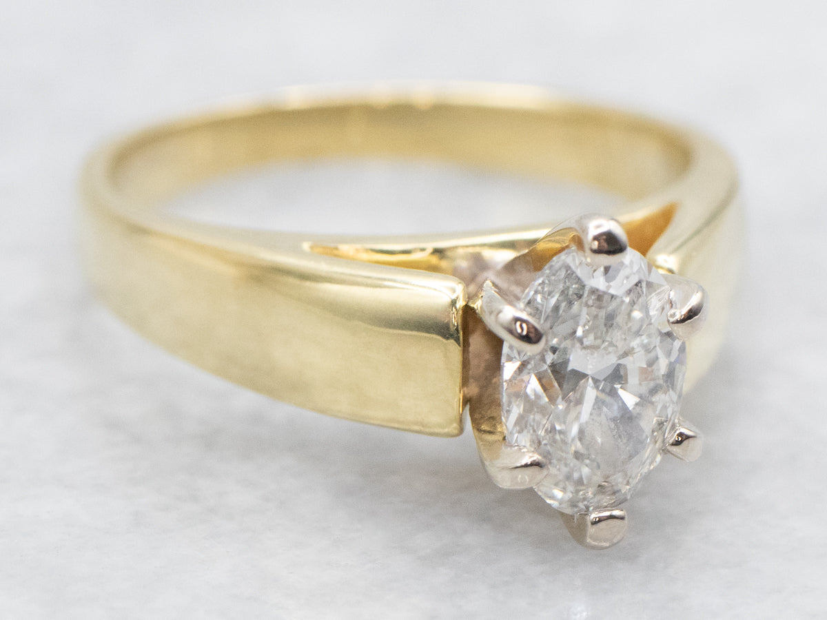 High Profile Diamond Solitaire Engagement Ring