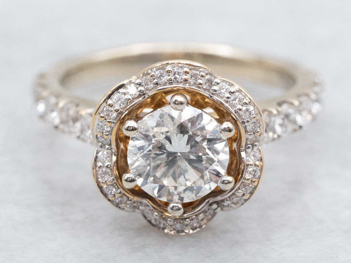 Modern Disney Diamond Halo Engagement Ring