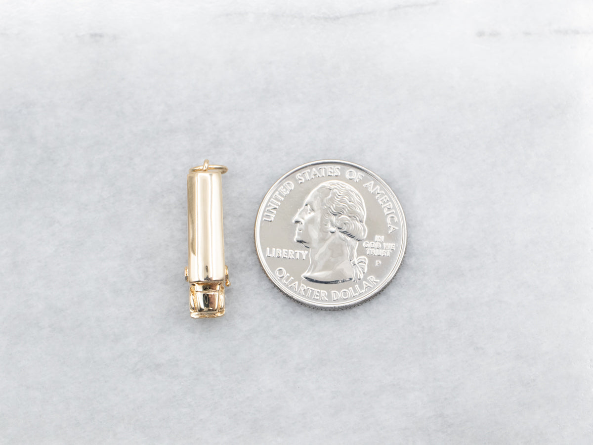 Vintage Gold School Bus Charm