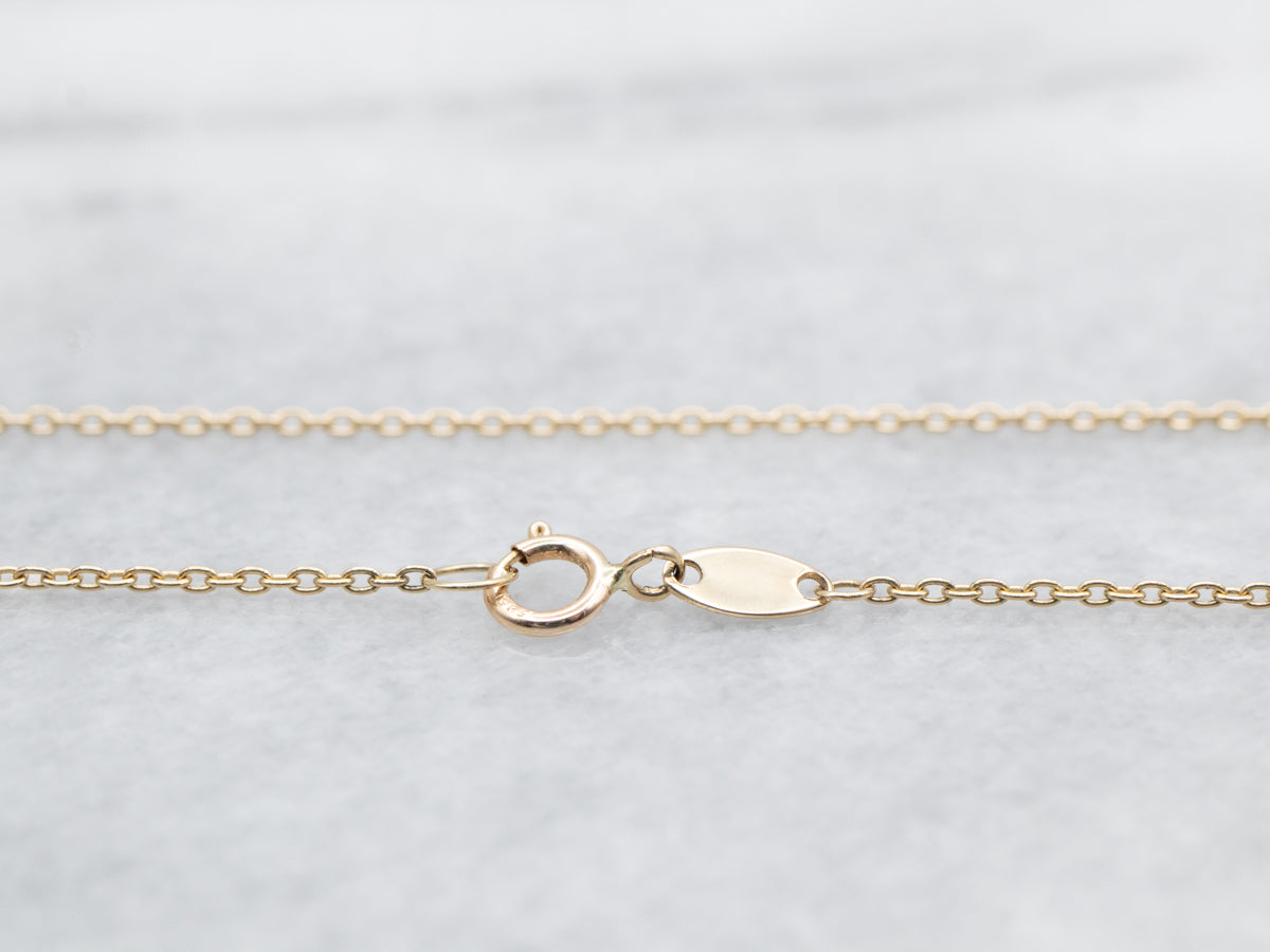 Simple Yellow Gold Cross Pendant Necklace