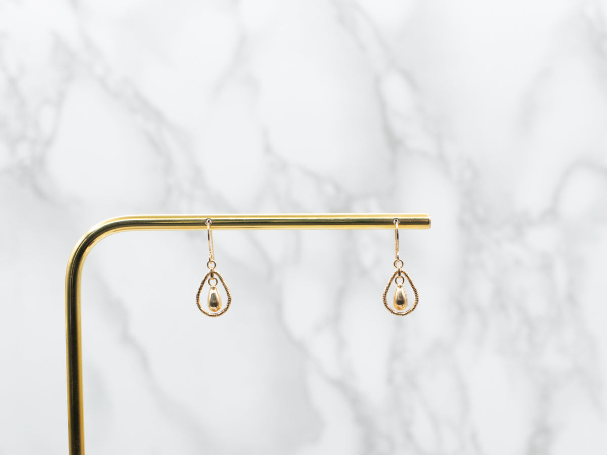 Teardrop Shaped Drop Earrings