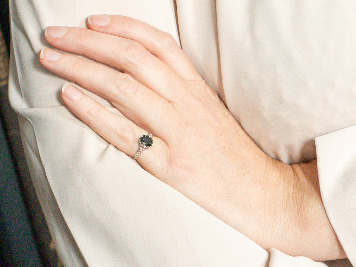 Antique Color Change Sapphire Solitaire Ring
