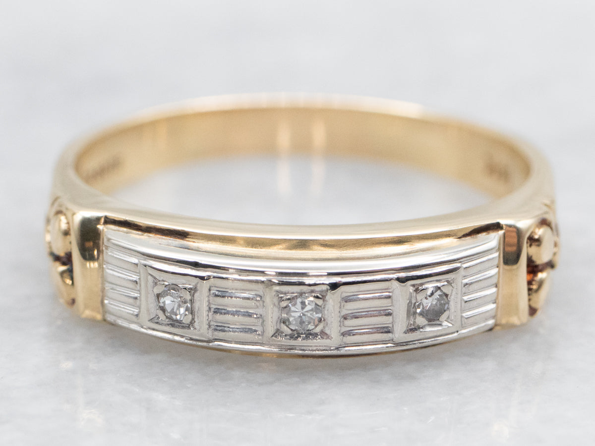 Retro Era Men's Three Stone Diamond Band