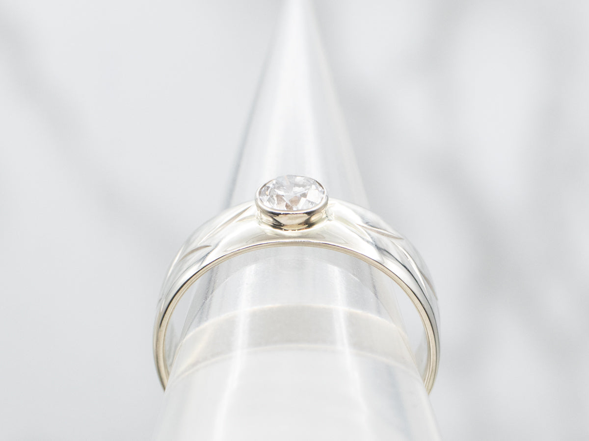 Men's Botanical Diamond Solitaire Ring