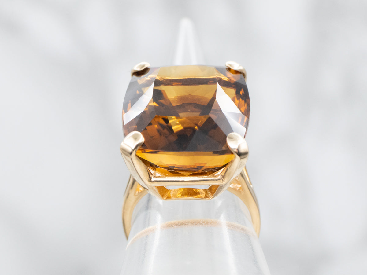 Bold Honey Quartz Cocktail Ring