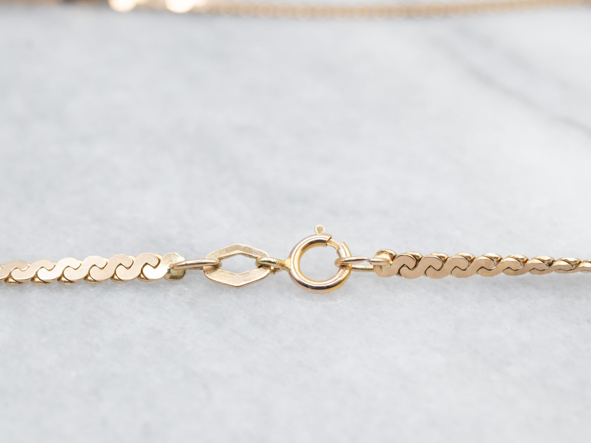 Long Gold Serpentine Chain with Spring Ring Clasp