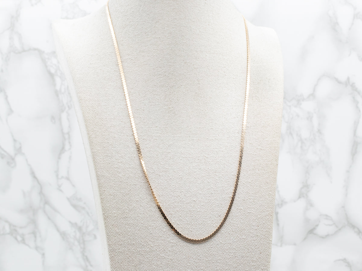 Long Gold Serpentine Chain with Spring Ring Clasp