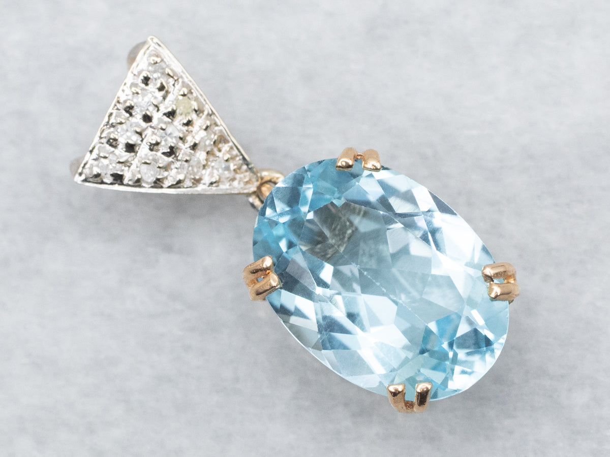Two Tone Topaz and Diamond Pendant