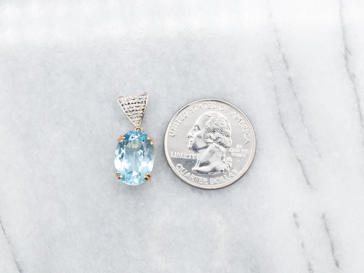 Two Tone Topaz and Diamond Pendant