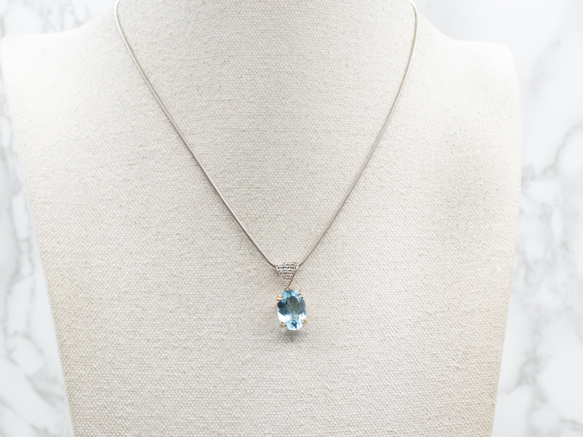 Two Tone Topaz and Diamond Pendant