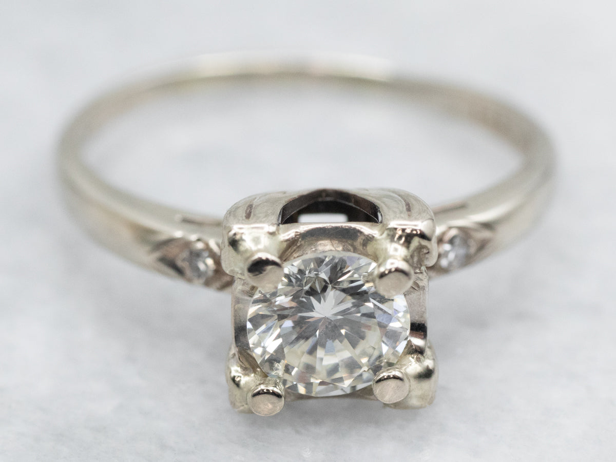 Vintage Round Brilliant Diamond Engagement Ring