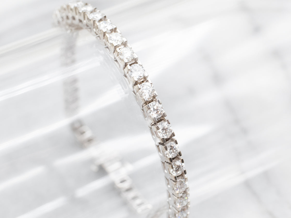 Modern White Gold Diamond Tennis Bracelet - Market Square Jewelers
