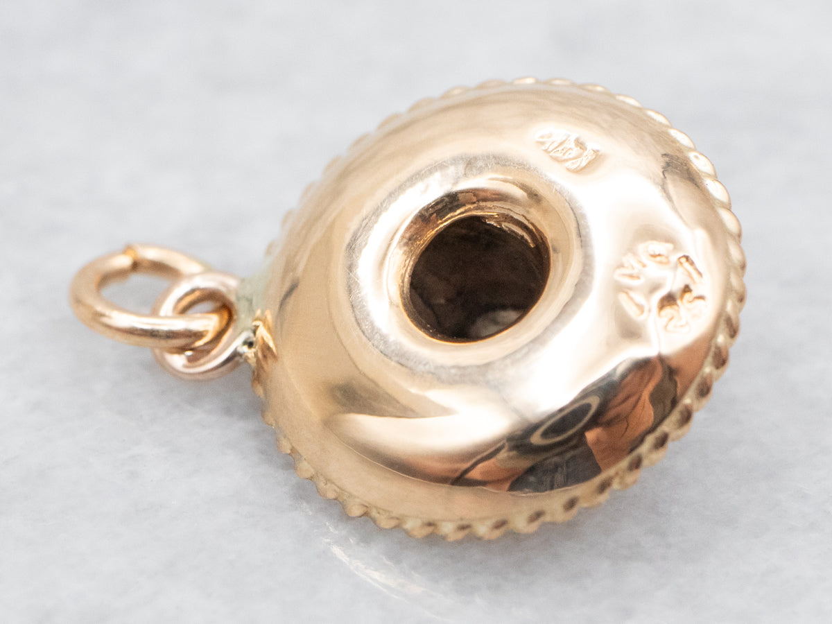 Etched Gold Sombrero Charm Pendant