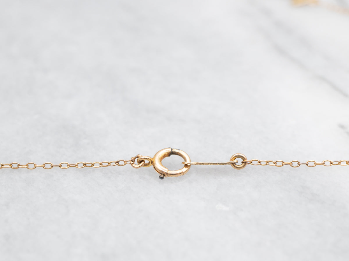 Art Nouveau Seed Pearl Botanical and Sparrow Necklace