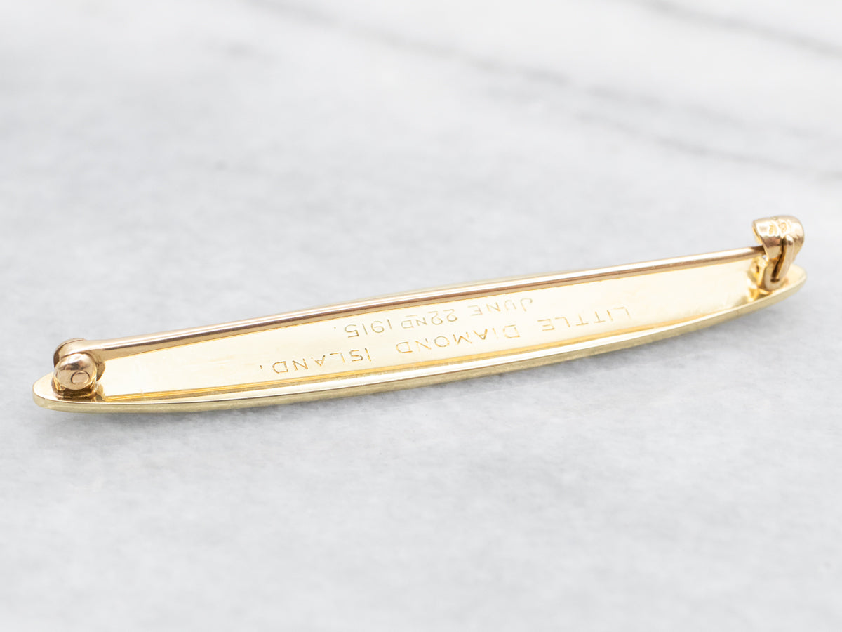 Art Nouveau Era Enamel and Seed Pearl Honeymoon Pin