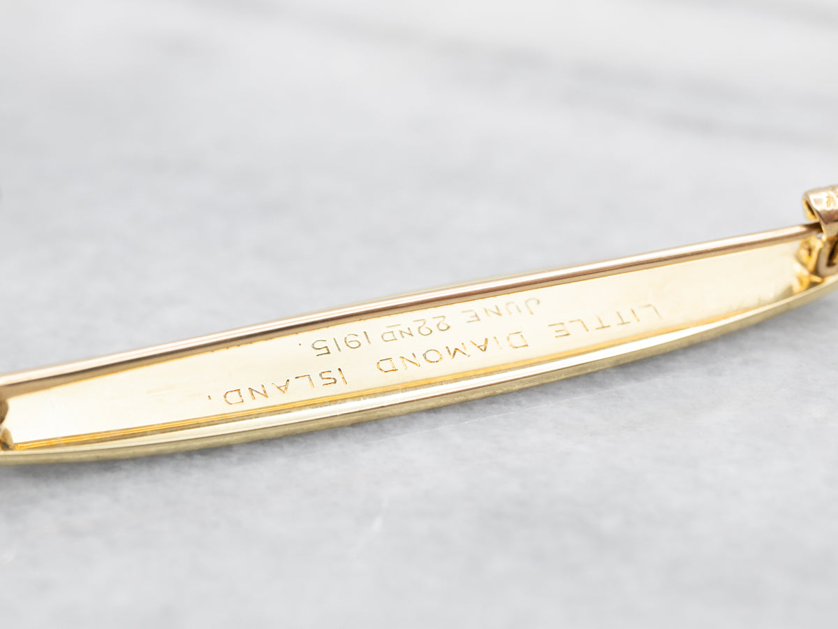 Art Nouveau Era Enamel and Seed Pearl Honeymoon Pin