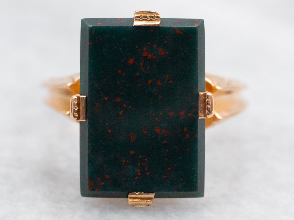 Antique Rosy Yellow Gold Bloodstone Ring