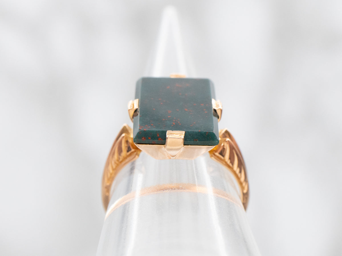 Antique Rosy Yellow Gold Bloodstone Ring