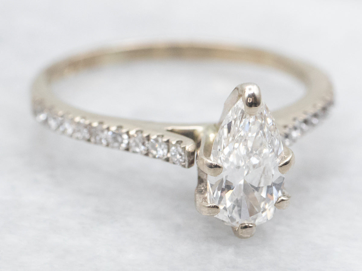 Modern Pear Cut Diamond Engagement Ring