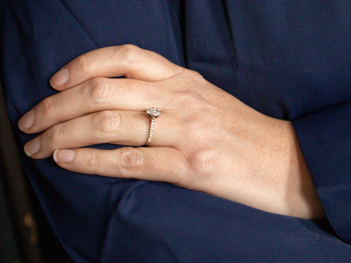 Modern Pear Cut Diamond Engagement Ring