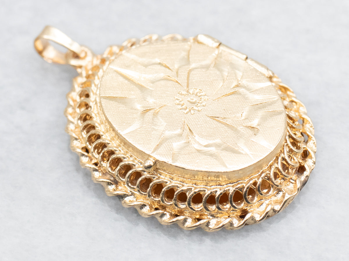 Art Nouveau Floral Etched Locket