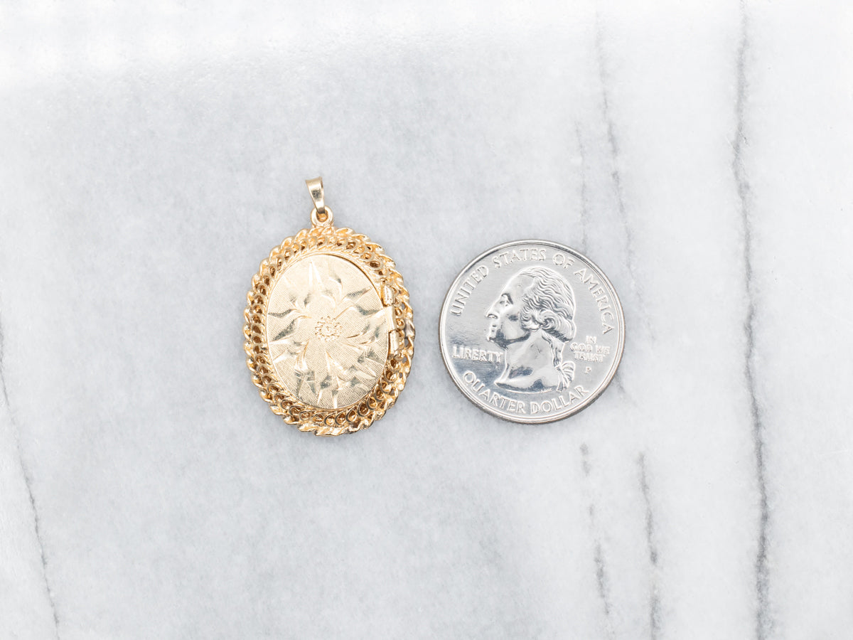 Art Nouveau Floral Etched Locket
