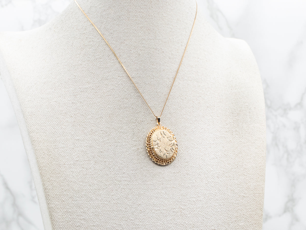 Art Nouveau Floral Etched Locket