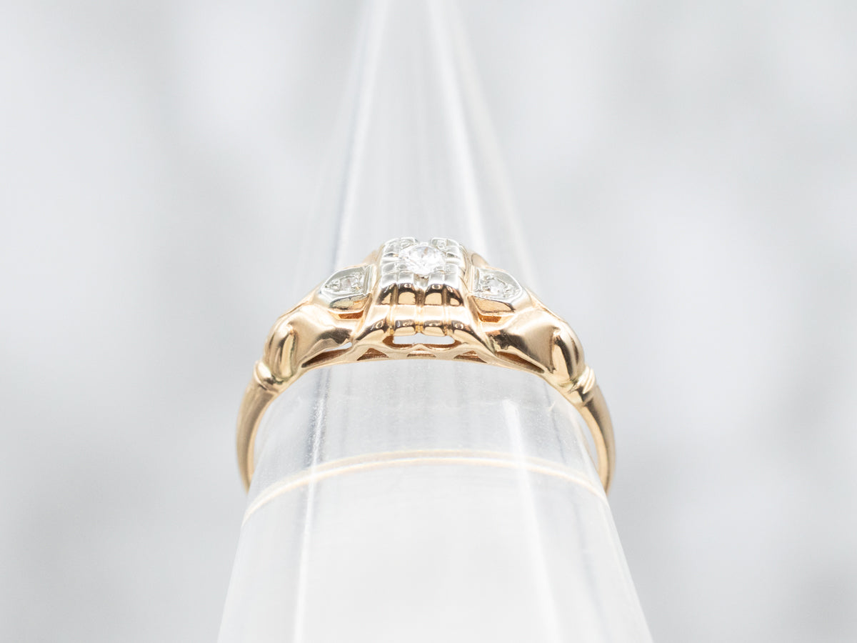 1940s Retro Era Diamond Engagement Ring