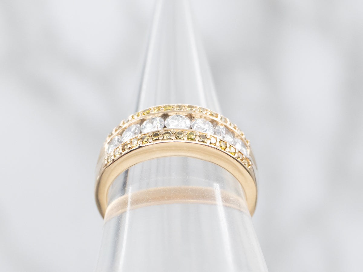 Gold Brilliant and Yellow Diamond Band