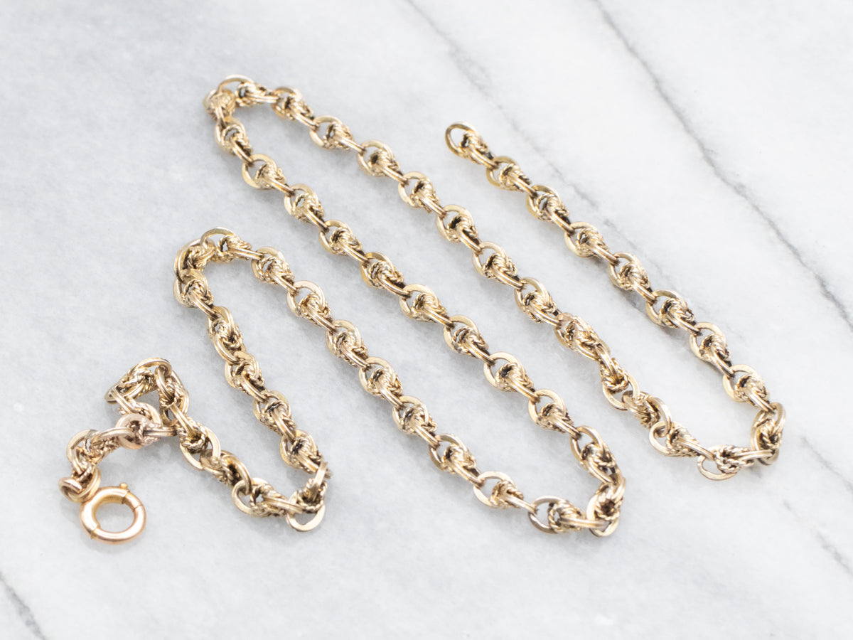 Textured Link Chain with Spring Ring Clasp - Market Square Jewelers