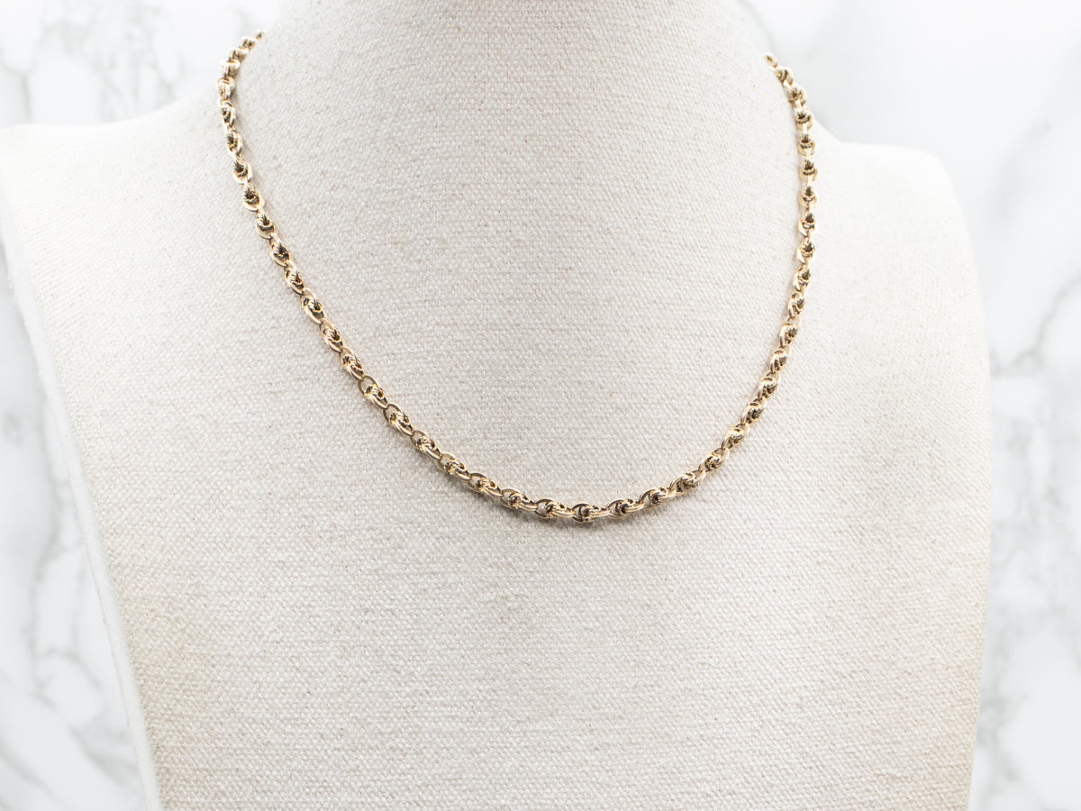 Textured Link Chain with Spring Ring Clasp