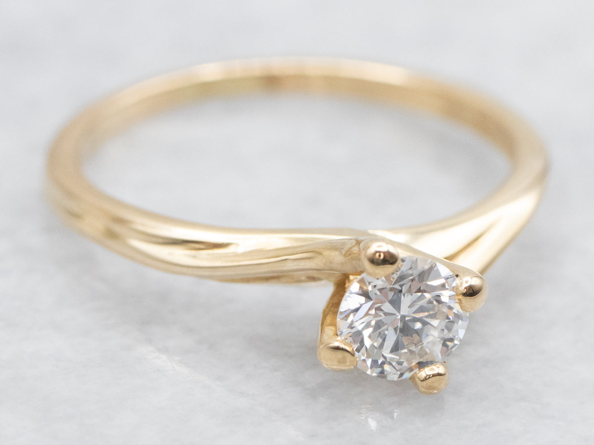 Round Brilliant Diamond Bypass Engagement Ring