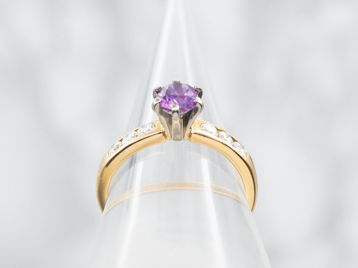 Purple Sapphire and Diamond Ring