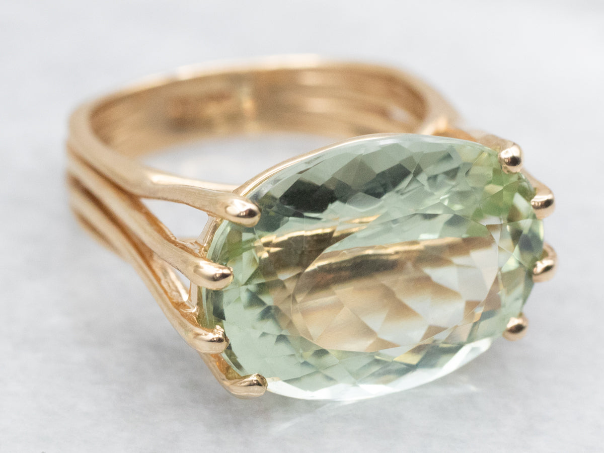 Light Green Beryl Cocktail Ring