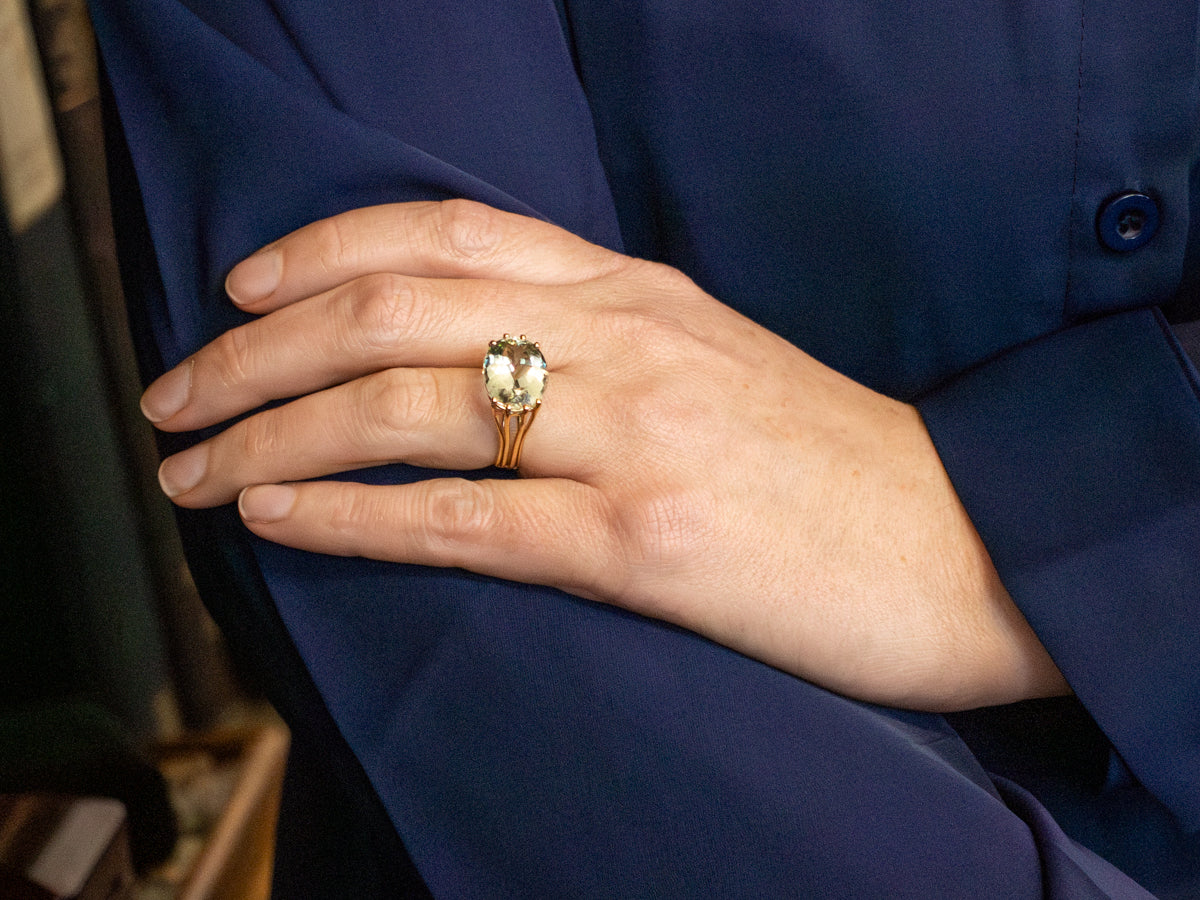 Light Green Beryl Cocktail Ring
