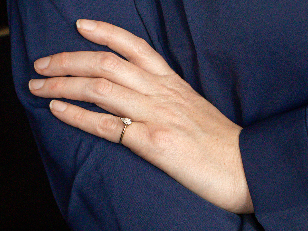 Pear Cut Diamond Solitaire Engagement Ring