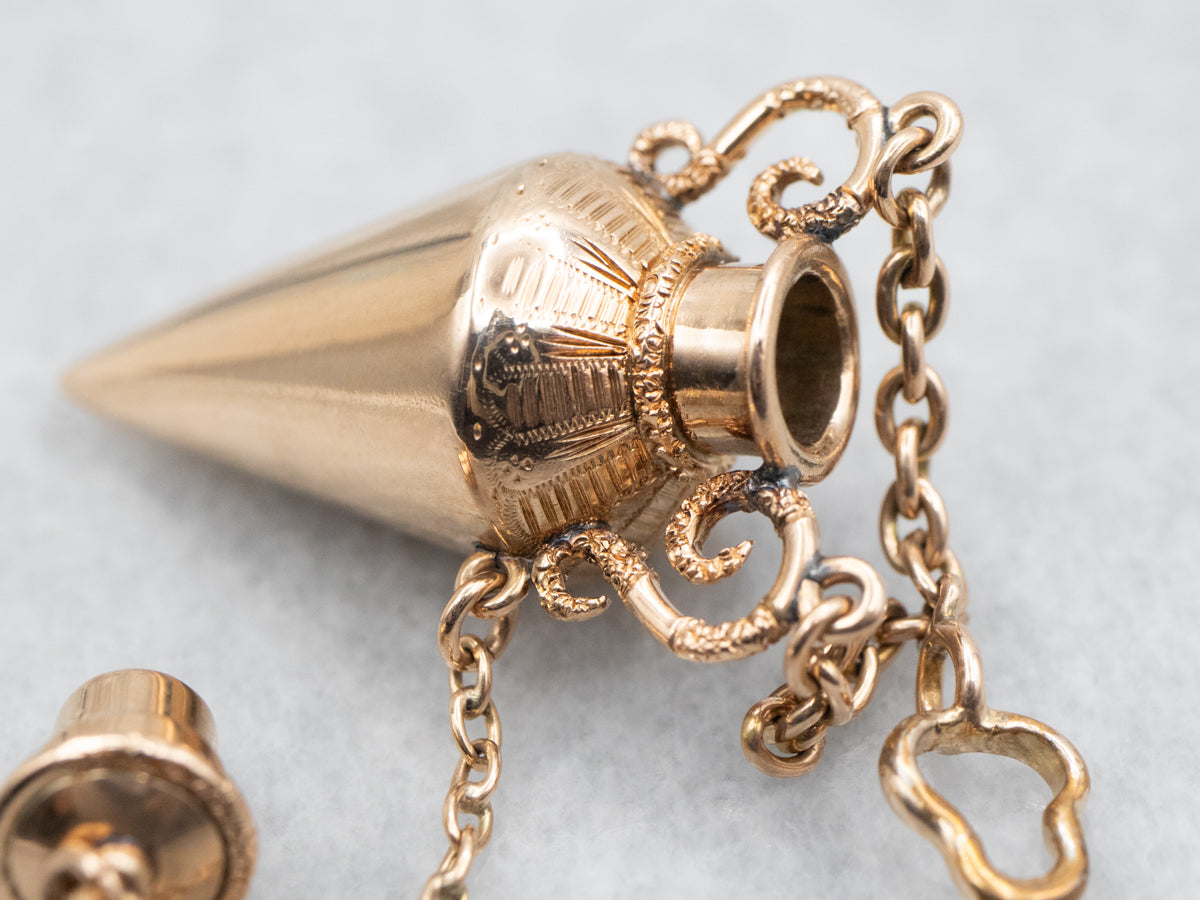 Gold Pointed Bottle Pendant