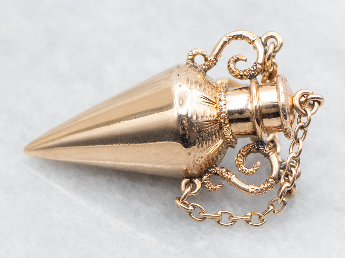 Gold Pointed Bottle Pendant