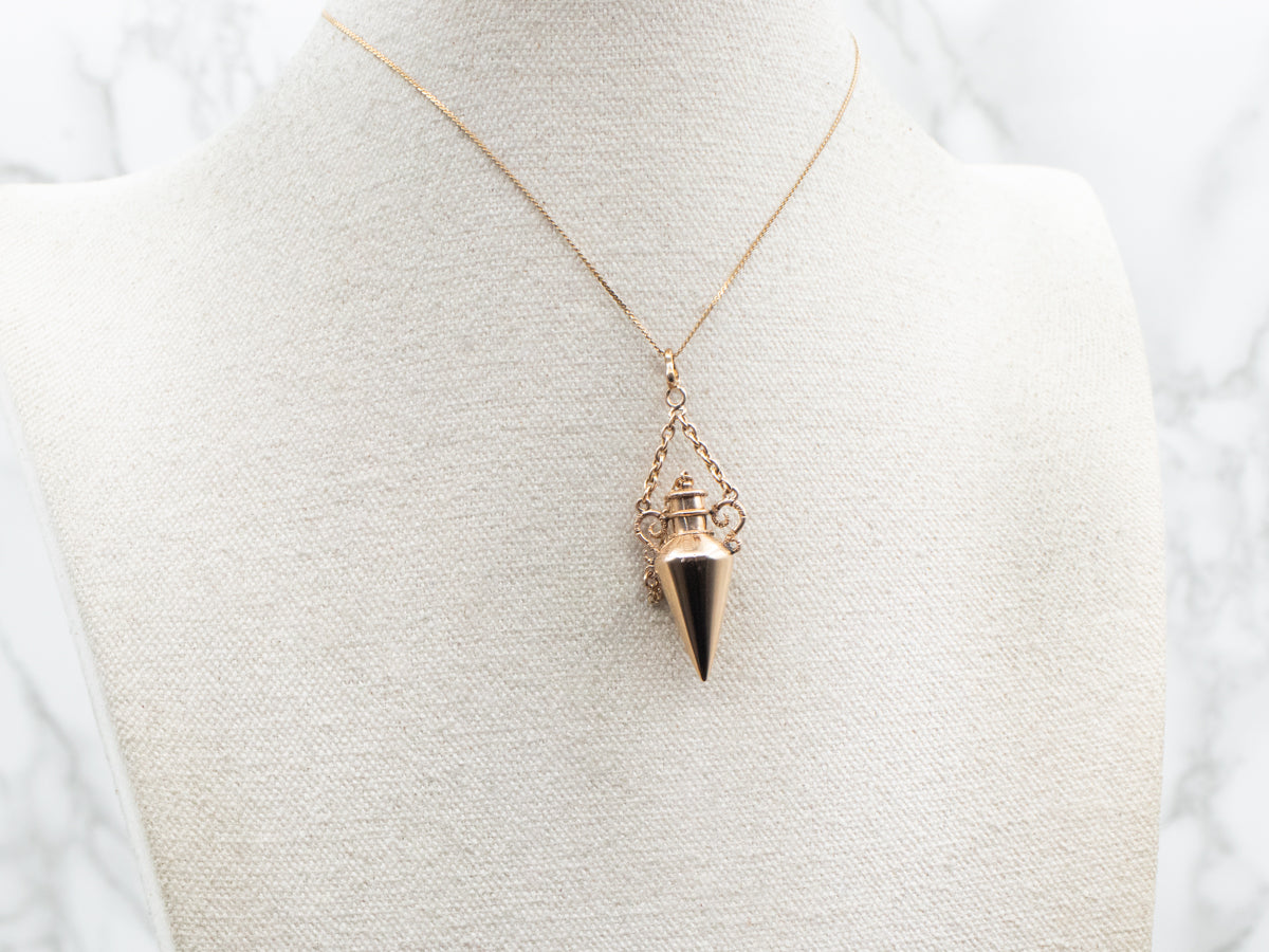 Gold Pointed Bottle Pendant