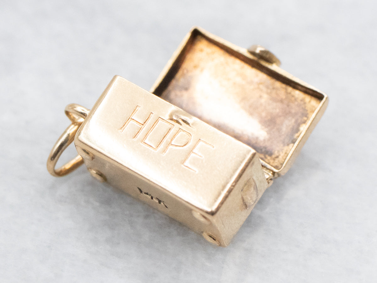 Gold Hope Chest Charm