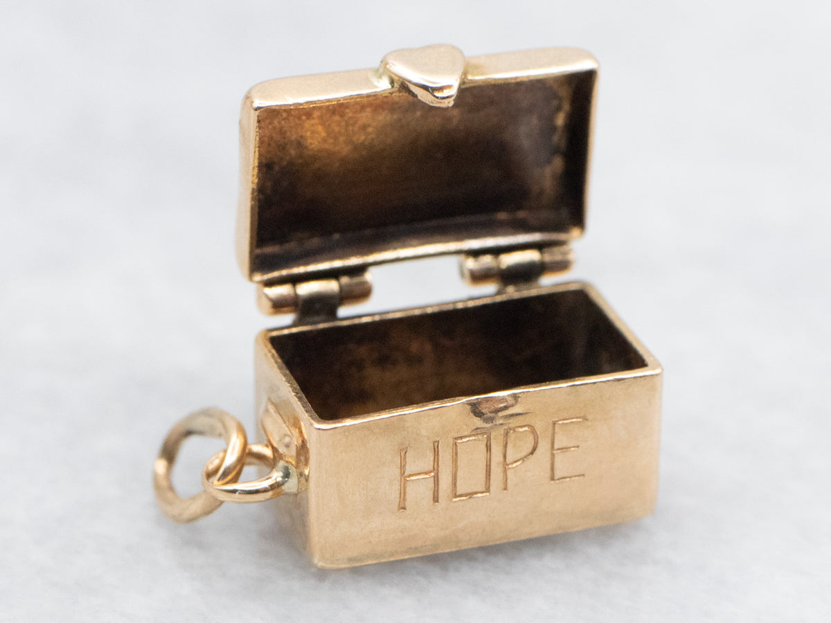 Gold Hope Chest Charm