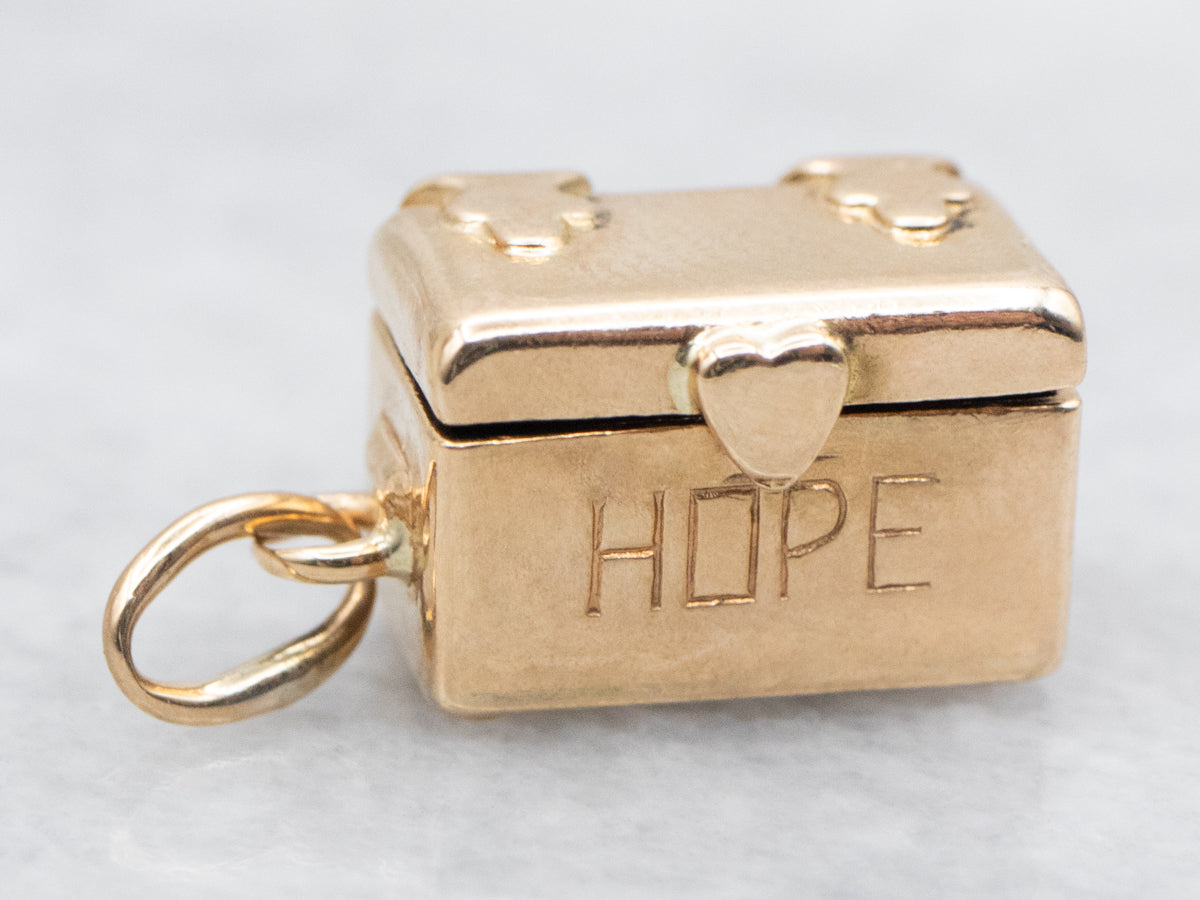 Gold Hope Chest Charm