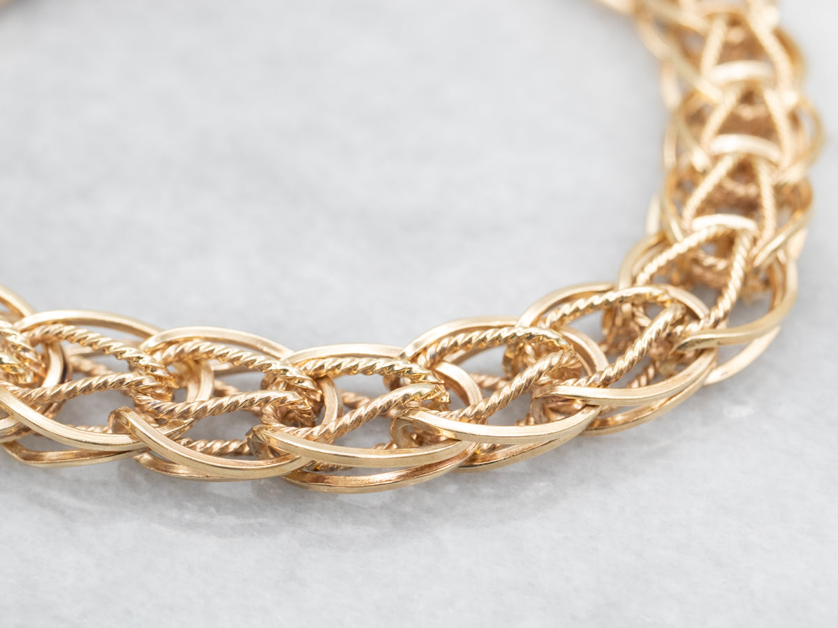 Ornate Link Bracelet with Spring Ring Clasp