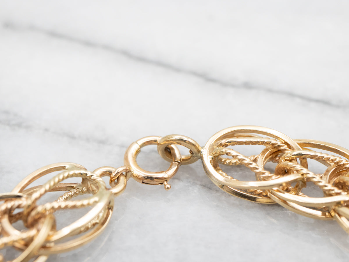 Ornate Link Bracelet with Spring Ring Clasp