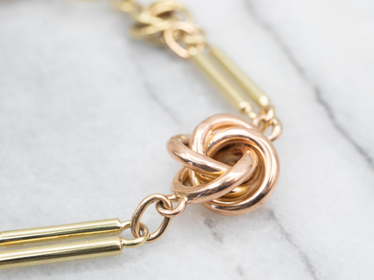 Two Tone Knot Link Bracelet