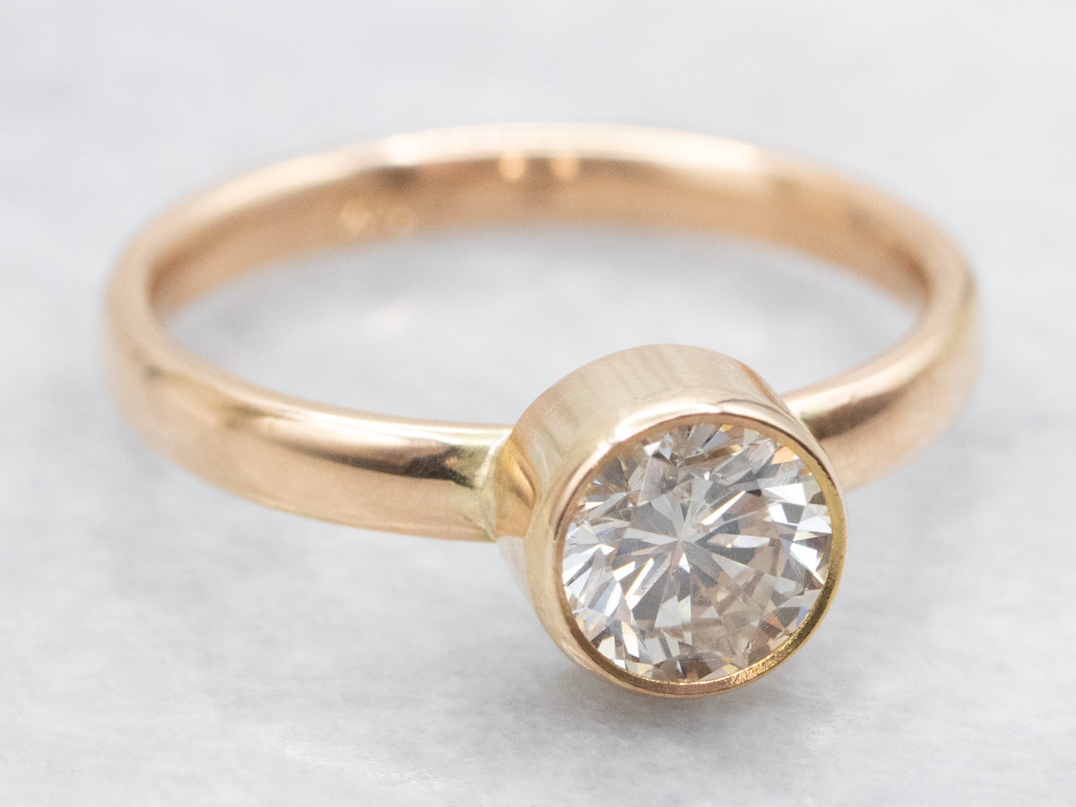 Bezel Set Diamond Solitaire Engagement Ring