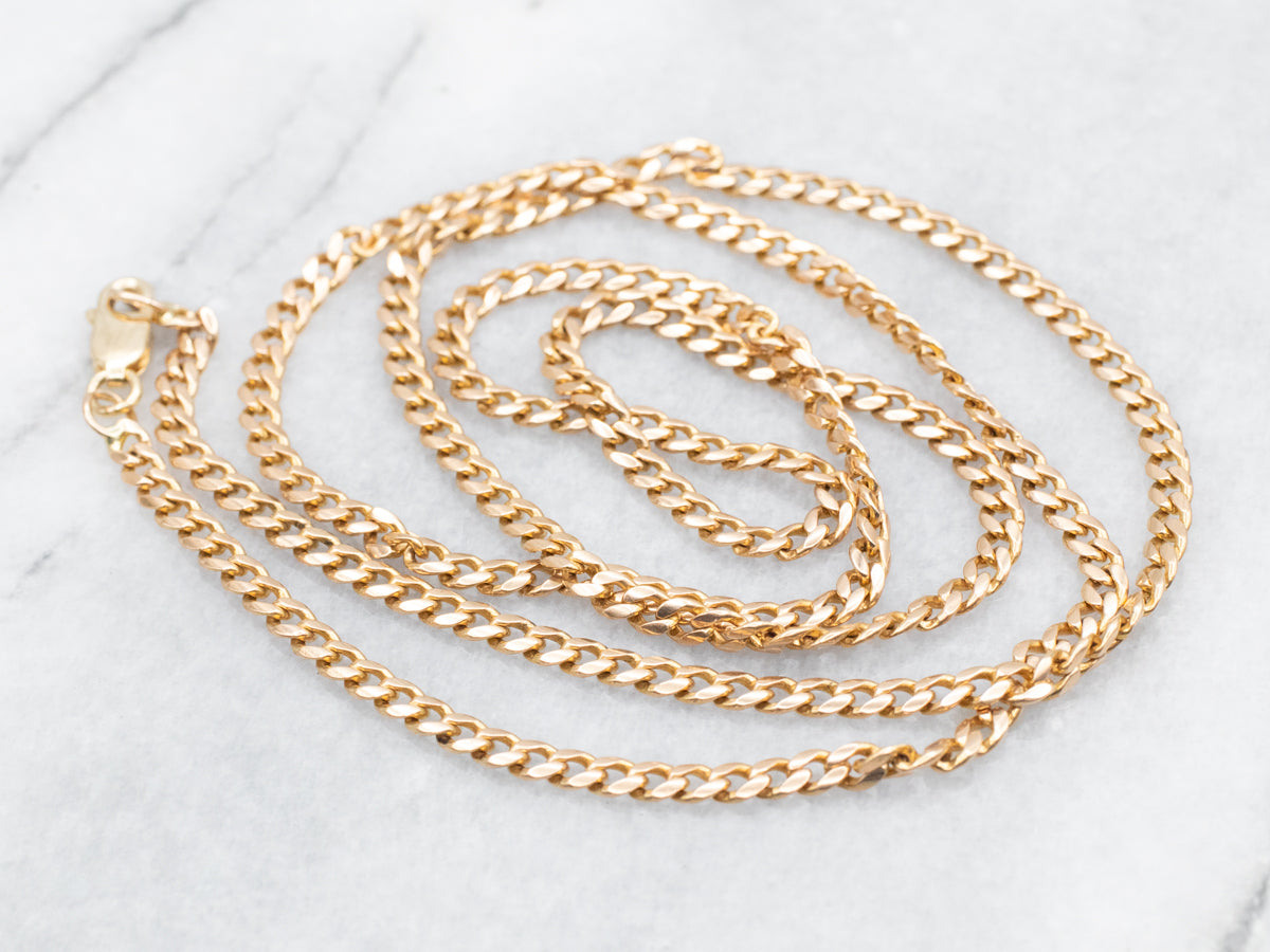 Polished Gold Curb Chain with Lobster Clasp