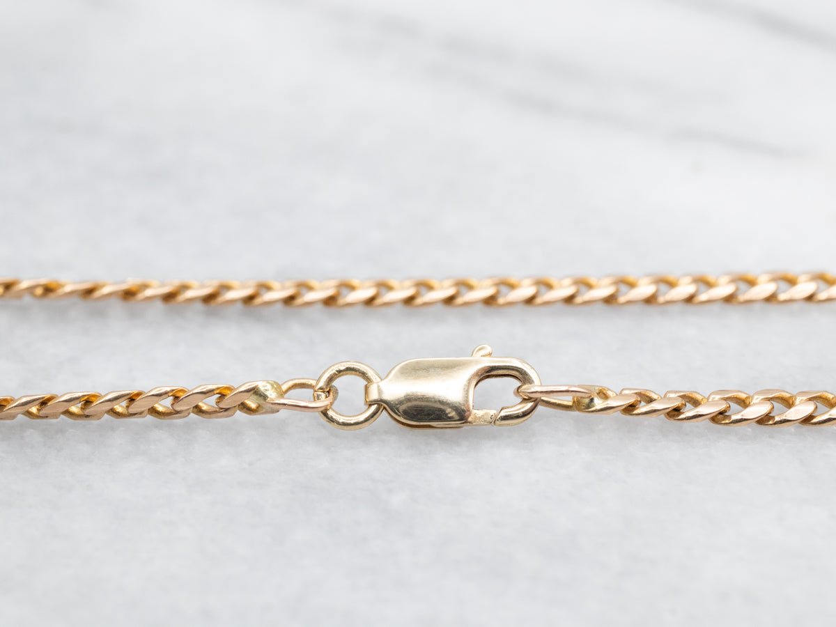 Polished Gold Curb Chain with Lobster Clasp