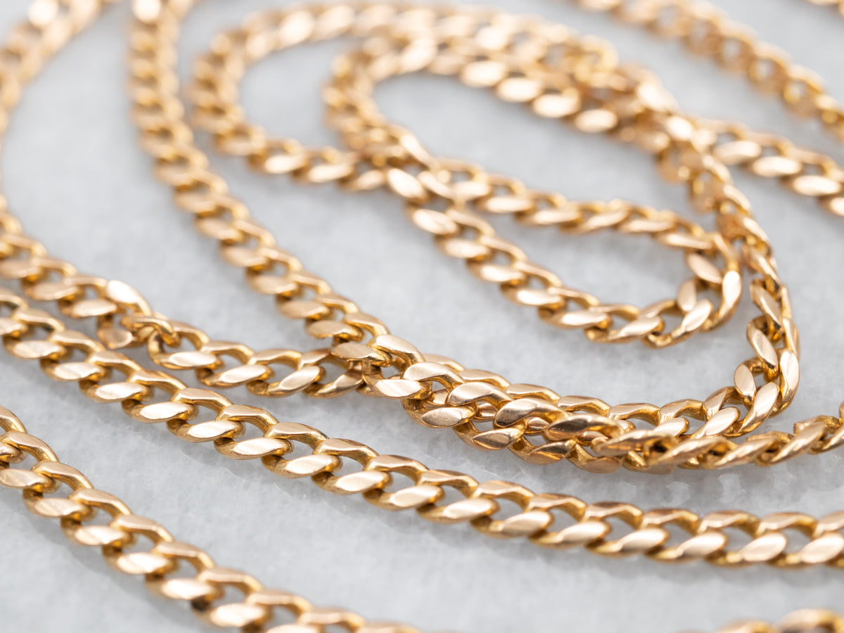 Polished Gold Curb Chain with Lobster Clasp